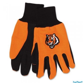Cincinnati Bengals two tone utility gloves | Final Playoff