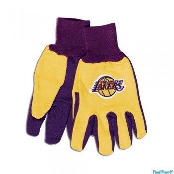 Los Angeles Lakers two tone utility gloves | Final Playoff
