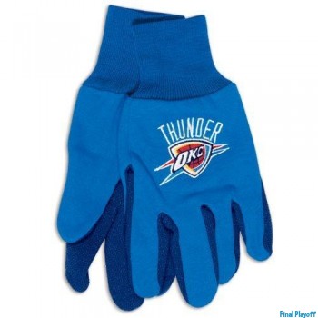 Oklahoma City Thunder two tone utility gloves | Final Playoff