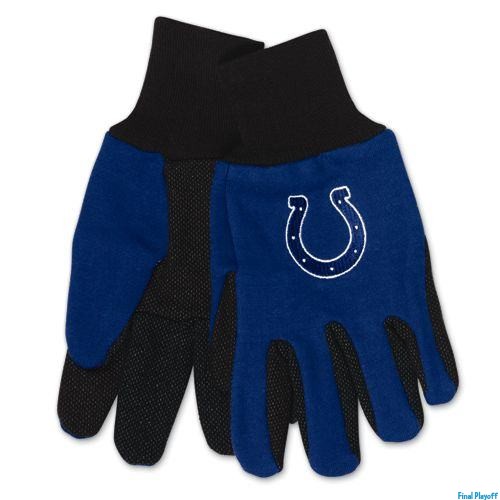 Indianapolis Colts Gloves Adult Embroidered 2-Tone Utility