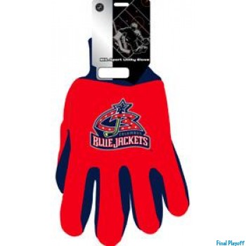 Columbus Blue Jackets two tone utility gloves | Final Playoff