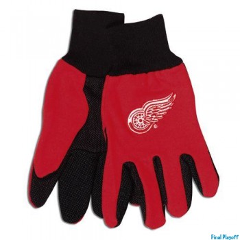 Detroit Red Wings two tone utility gloves | Final Playoff