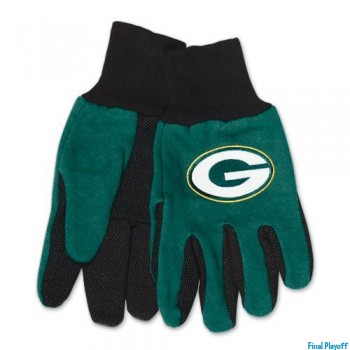 Green Bay Packers two tone utility gloves | Final Playoff