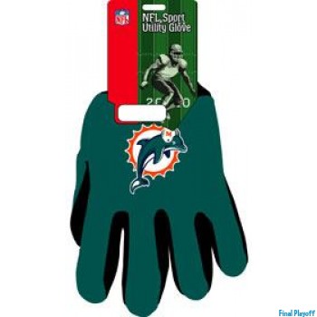 Miami Dolphins two tone utility gloves | Final Playoff