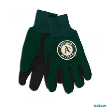 Oakland Athletics two tone utility gloves | Final Playoff