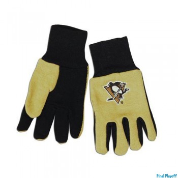 Pittsburgh Penguins two tone utility gloves | Final Playoff