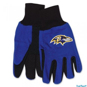 Baltimore Ravens two tone utility gloves | Final Playoff