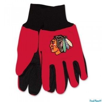Chicago Blackhawks two tone utility gloves | Final Playoff