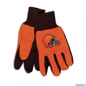 Cleveland Browns two tone utility gloves | Final Playoff