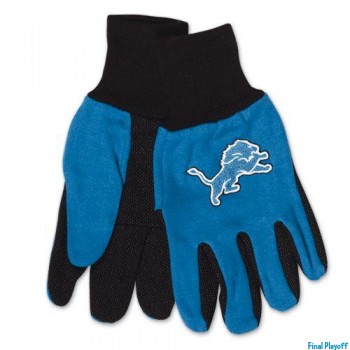 Detroit Lions two tone utility gloves | Final Playoff