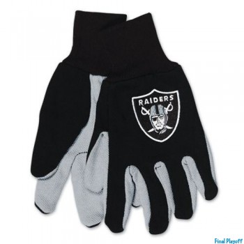 Oakland Raiders two tone utility gloves | Final Playoff