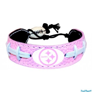 Pittsburgh Steelers leather bracelet pink | Final Playoff