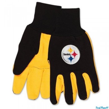 Pittsburgh Steelers two tone utility gloves | Final Playoff