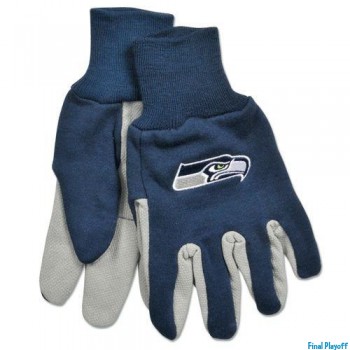 Seattle Seahawks two tone utility gloves | Final Playoff